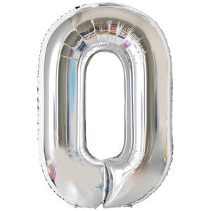 Balon Foliowy Srebrny "0" 1m