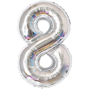 Balon Foliowy Srebrny "8" 1m