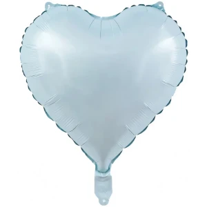 Balon foliowy BABY BLUE błękitny matowy SERCE 45 cm