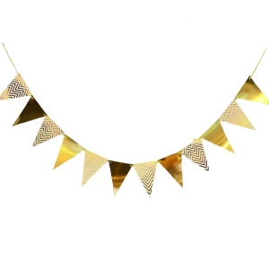 Girlanda dekoracja baner flagietki złote