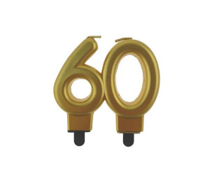 Świeczka 60 złota, metaliczna 8 cm