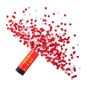 Tuba strzelająca konfetti czerwono-złota 11 cm