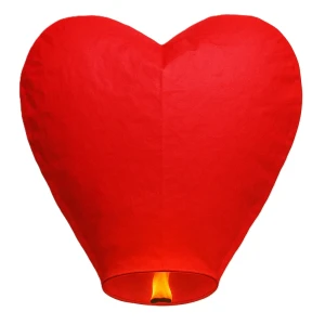 Lampion szczęścia latający chiński czerwone SERCE 88 cm