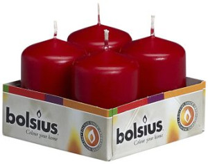 Świeca pieńkowa bordo60/40, 4szt.