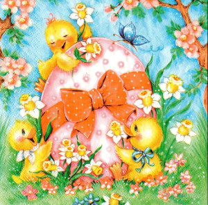 Serwetki KURCZACZKI WIELKANOCNE