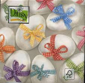 Serwetki białe jajka ze wstążką