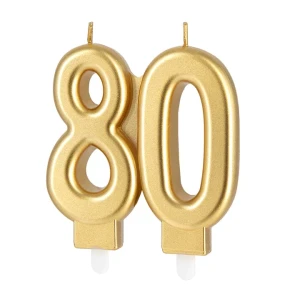 Świeczka złota cyfra 80