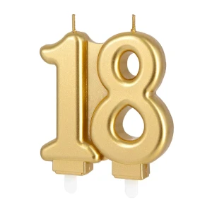Świeczka złota cyfra 18