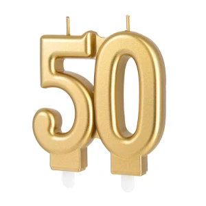Świeczka złota cyfra 50