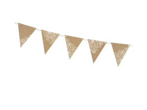 Girlanda papierowa Flagietki Flagi Kraft 2,1m