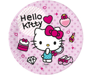 Talerzyki papierowe Hello Kitty Fashion Stylish, 23 cm., 8 szt.