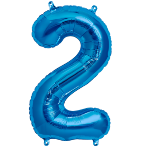 Balon foliowy CYFRA 2 Niebieska 100cm