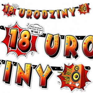 Baner ,,18 urodziny" 110 cm
