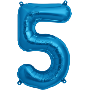 Balon foliowy CYFRA 5 Niebieska 100cm