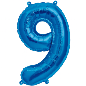 Balon foliowy CYFRA 9 Niebieska 100cm