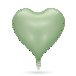 Balon foliowy SERCE Matowe Oliwkowy zielony 45cm