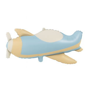 Balon foliowy Samolot beżowo-niebieski 78 x 42 cm