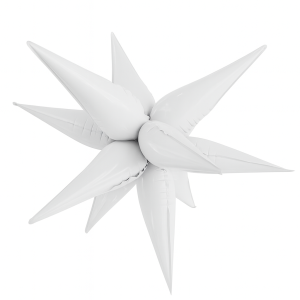 Balon foliowy Gwiazda 3D Biała 60 cm