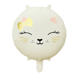 Balon foliowy Kotka z Kokardką Biała 45 x 45 cm