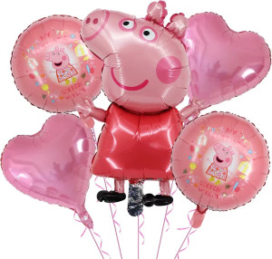 Zestaw balonów foliowych Świnka Peppa 5 elementów