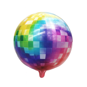 Balon foliowy Kula Dyskotekowa Tęczowa 55 cm