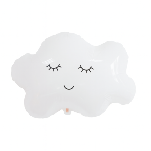 Balon foliowy Chmurka z buźką Biała – 74 x 58 cm