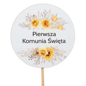 Topper żółte kwiaty - Pierwsza Komunia Świeta