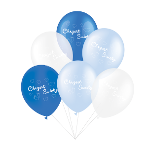 Niebieski Balon Zestaw Chrzest Święty 6 szt.