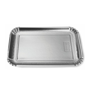 Tacka pod ciasto prostokątna srebrna 27,3x19cm 1 szt.