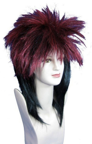 Peruka FUNKY bordowo-czarna, 1 szt.