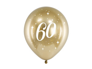 Balon 60, glossy złoty,6szt.