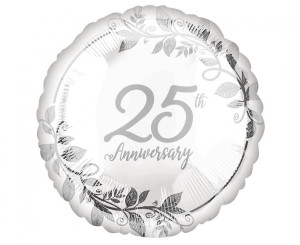 Balon foliowy 25 Rocznica, 25th Anniversary, 46 cm