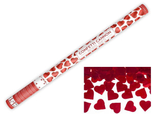 Tuba z sercami, czerwony, 80cm