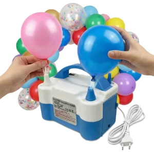 POMPKA ELEKRYCZNA do balonów 600W 2 wyjścia biało-niebieska