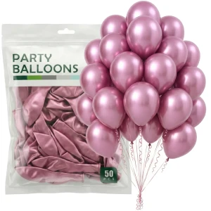 Balony GLOSSY Chrom Shiny RÓŻOWE 30cm 50szt.