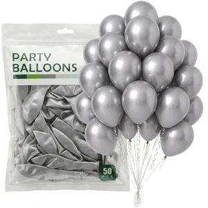 Balony GLOSSY Chrom Shiny SREBRNE 30cm 50szt.