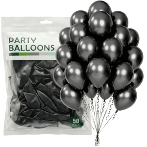 Balony METALICZNE professional CZARNE 12cali 30cm 50szt.
