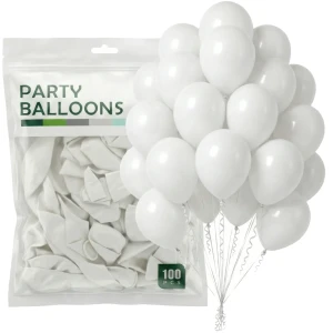 Balony PASTELOWE białe WHITE 12"/30cm 100 sztuk