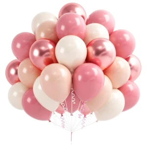 Balony różowe zestaw dekoracyjny 10cali 25cm 40szt.