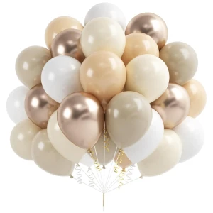 Balony biało-złote zestaw dekoracyjny 10cali 25cm 40szt.