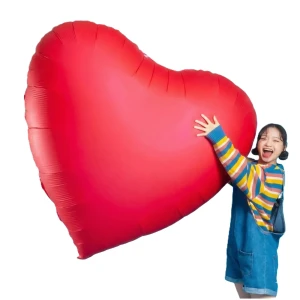 Balon foliowy SERCE czerwone matowe DUŻE 160x158cm