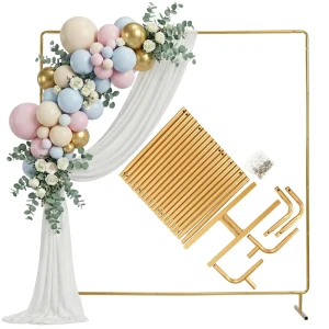 Stojak metalowy złoty BRAMA na balony i dekoracje 2m Tło do zdjęć