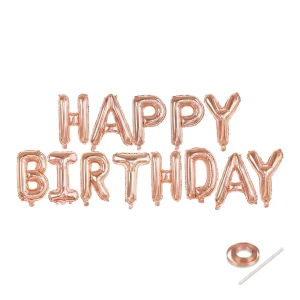 Zestaw balonów napis HAPPY BIRTHDAY rose gold 40cm