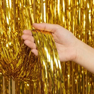 KURTYNA DEKORACYJNA Foliowa Złota Gold 100x200 cm