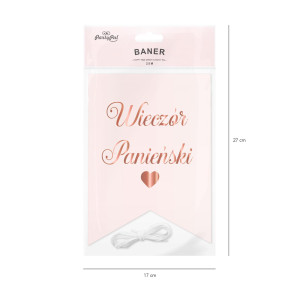 Baner Wieczór Panieński, różowy, 2,5m