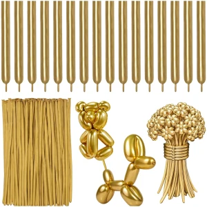 Balony do MODELOWANIA Złote Metaliczne rurki 100 szt.