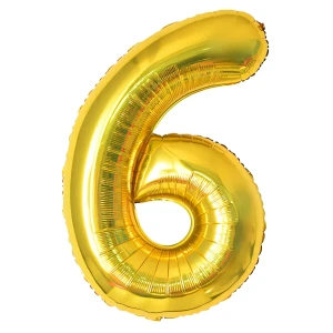 Balon Foliowy Złoty "6" 1m