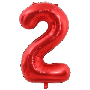 Balon foliowy CYFRA 2 Czerwona 100cm