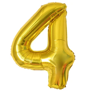 Balon Foliowy Złoty "4" 1m