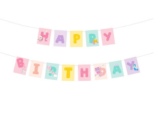 Baner Happy Birthday Koci Domek Gabi, 180 x 15 cm
